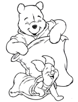 A coloring page of winnie the pooh - group
